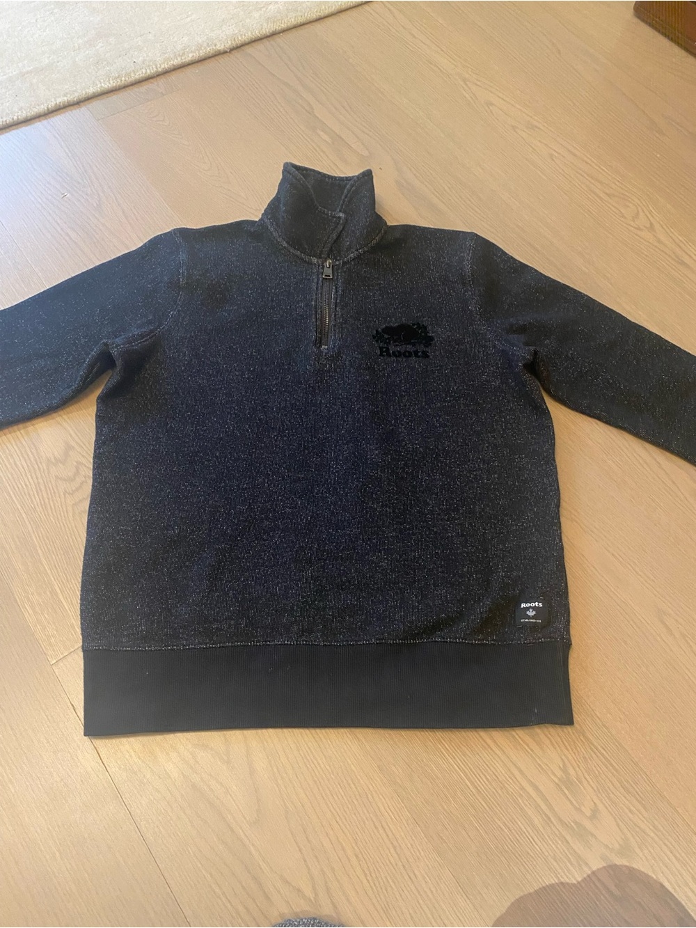Roots Black Heather Half-Zip Sweater